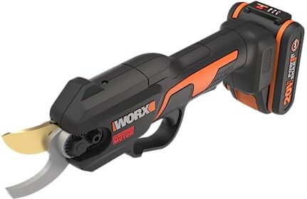 WORX NITRO  Troncarami a batteria 20 V, taglio senza sforzo grazie all'azionamento elettrico, motore senza spazzole, batteria da 2 Ah e caricatore