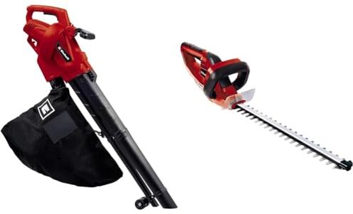 Einhell Aspiratore Elettrico GC-EL 3024 E, Nero Rosso & Gh-Eh 4245 Tagliasiepi Elettrico 220-240 V, 420 W, Rosso