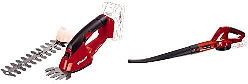 Einhell 3410370 Forbici E Sfoltirami A Batteria, 18 V, Rosso & Ge-Cl 18 Li E Solo, Soffiatore Senza Batteria E Caricabatteria, Nero/Rosso