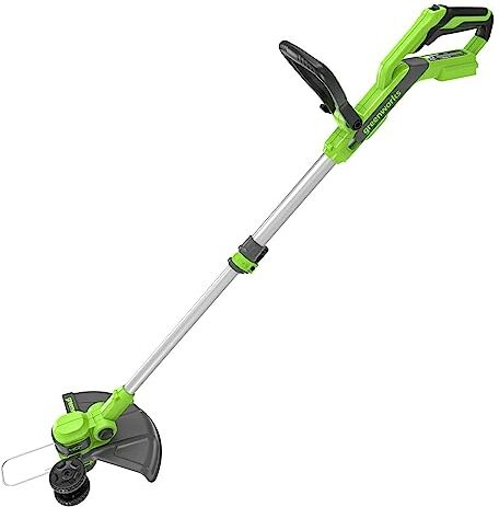 GreenWorks 40V Tagliabordi con Ruota a Batteria per Giardini Piccoli e Medi, Ampiezza di Taglio 33cm, Filo di Nylon da 1,65mm con Autofeed, SENZA Batteria 40V e Caricabatterie, Garanzia 3 Anni G40LT33