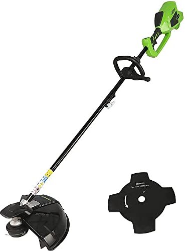 GreenWorks 40V Decespugliatore a Batteria con Motore Brushless, Altezza Regolabile, Ampiezza Taglio 40cm, Filo Nylon 2mm, Lama 25cm, SENZA Batterie e Caricabatterie, Garanzia 3 Anni GD40BC