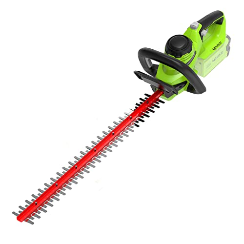 GreenWorks G40HT61 Tagliasiepi a Batteria, Lama a Doppia Azione da 61cm, Taglia Rami e Steli Fino a 27mm di Spessore, 2800spm