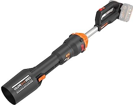 Worx Nitro, soffiatore a batteria da 40 V (2 x 20 V) , motore brushless, tre velocità e modalità turbo, velocità dell'aria 266 km/h, leggero e compatto, senza batteria e caricatore