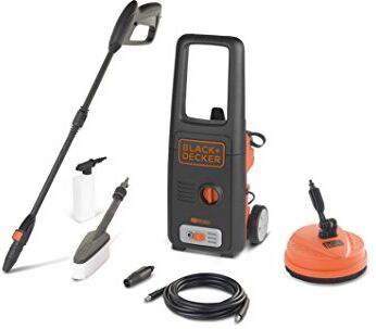 Black & Decker Idropulitrice ad Alta Pressione  con Patio Cleaner e Spazzola Fissa (1400 W, 110 bar, 390 l/h)