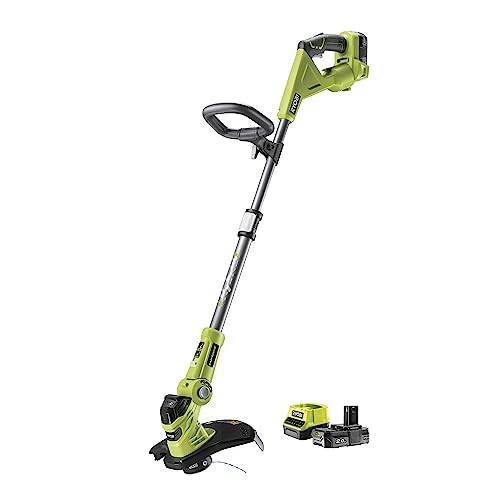 Ryobi RLT1831H20F, Tagliabordi Ibrido a Batteria 18V, Diametro di Taglio Regolabile, Avanzamento del Filo Automatico, 1 Batteria al Litio 2.0Ah + Caricatore, per Prati fino a 350m di Perimetro