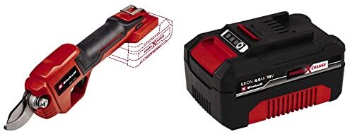 Einhell GE-LS 18 Li-Solo Forbici da potatura a batteria Power X-Change (taglio max 28 mm, incl. Protezione lama, senza batteria e caricabatteria) & Originale Batteria 18V 4,0 Ah Power X-Change