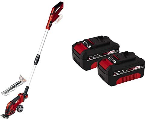 Einhell GE-CG 18/100 Li T-Solo Forbici Tagliasiepi a batteria Power X-Change & Originale 4,0 Ah Twinpack Power X-Change (18 V, 2 pz. batterie da 4,0 Ah