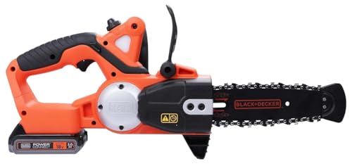 Black & Decker Elettrosega A Batteria Litio, Fino A 20 Cm Di Taglio, 18 V, 2.0 Ah, Nero Arancione