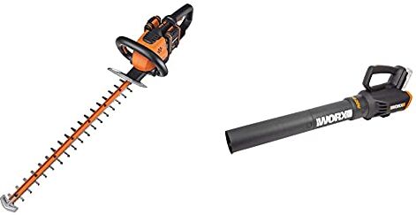 Worx Tagliasiepi Tosasiepi Elettrico Da Giardino A Batteria 40V, Diam. Taglio 27 Mm & Wg547E.9 Soffiatore A Batteria 20 V, Molto Potente Con Tecnologia A Turbina, Doppia Velocità