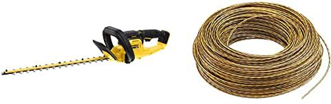 DeWalt DCMHT563N Tagliasiepi a batteria da 18 V, lunghezza lama 55 cm, spessore di taglio 25 mm & Rocchetti Filo Nylon, 1 pezzo X 68,6 metri, Ricambio per Tagliabordi, filo 2 mm, DT20651-QZ