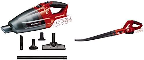 Einhell TE-VC 18 Li-Solo Aspiratore a batteria Power X-Change & GC-CL 18 Li E Solo Soffiatore, Nero, Rosso, Senza Batteria e Caricabatteria, Set di 8 Pezzi