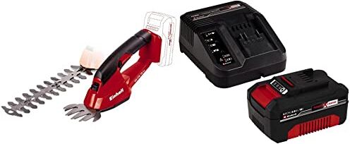 Einhell 3410370 Forbici e sfoltirami a Batteria, 18 V, Rosso + Power-X-Change Starter Kit, Caricabatteria e Batteria da 4000 mAh Li-Ion, Nero, Rosso