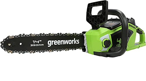 GreenWorks Motosega a Batteria con Motore Brushless, Lunghezza Barra 14-Pollice (35 cm), Velocità Catena 12m/s, 3,5kg, Auto-Lubrificante,SENZA Batteria 40V e Caricabatterie