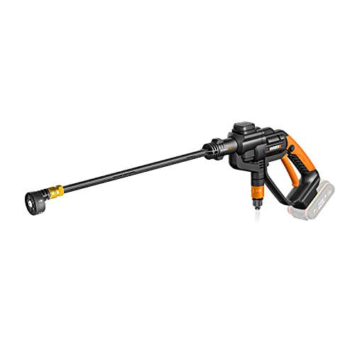 Worx idropulitrice Hydroshot 20V, portatile, a batteria, con ugello a spruzzo multiplo, tubo da 6 m, senza batteria e caricatore