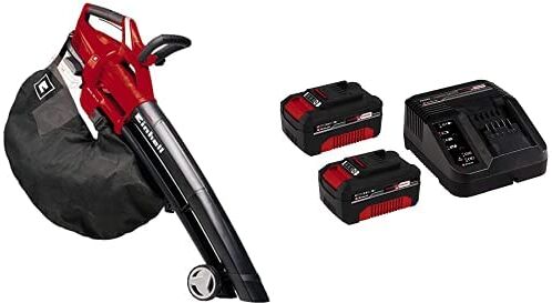 Einhell GE-CL 36 Li E-Solo Soffiatore/Aspiratore a Batteria, Rosso/Nero + 2X 3,0 Ah Power X-Change Starter Kit