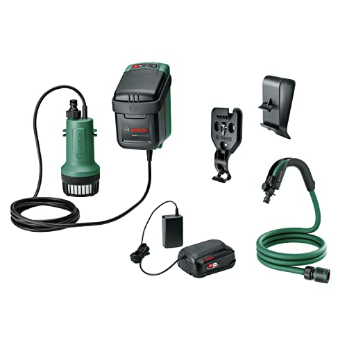 Bosch Pompa sommersa a batteria GardenPump 18V-2000 (1x batteria, sistema da 18 Volt, confezione in cartone)