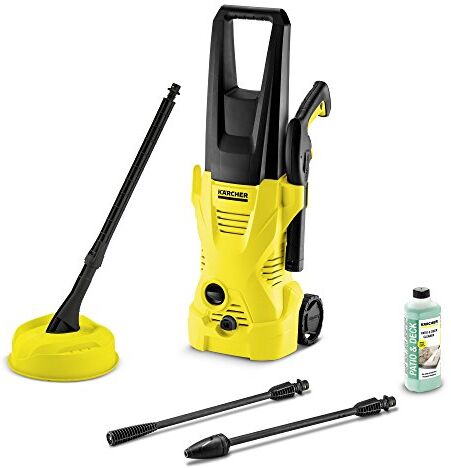 Karcher Kärcher K 2 Home Idropulitrice a Freddo, 110 Bar, 360 L/H, 20 M²/H di Pulizia, Pistola Alta Pressione, 2 Lance, 1 Lavasuperfici, Tubo da 4 m