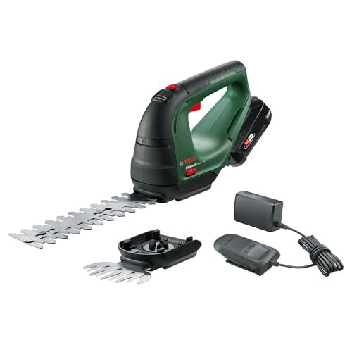 Bosch Cesoia per erba a batteria AdvancedShear 18V-10 (1 batteria da 2,0 Ah, sistema 18 Volt, fino 85 m² di taglio, con lame rifilasiepi e erba)