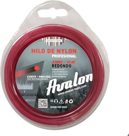 Avalon Filo Rotondo in Nylon Universale per decespugliatore e Tosaerba (2 mm x 15 m)