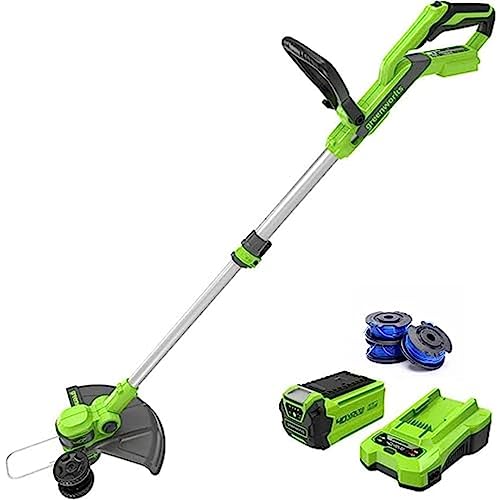 GreenWorks Tagliabordi a Batteria 40V Taglio 33cm con Batteria 2Ah e Caricatore, Bobina a Doppio Filo 3 confezioni