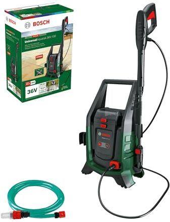 Bosch Idropulitrice ad alta pressione mobile a batteria UniversalAquatak 36V-100 (Per lavori di pulizia all’aperto; sistema da 36 Volt; autonomia fino a 45 minuti; kit autoadescante; senza batteria)