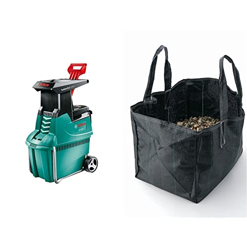 Bosch Biotrituratore AXT 25 TC, 2500 W, Capacità di triturazione 230 kg/h, Nero/Verde + Sacco di raccolta, compatibile con tutti i modelli di biotrituratori