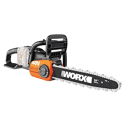 Worx Motosega a batteria, 40 V (2 x 20 V), motore Brushless, lama da 35 cm