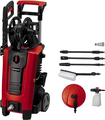 Einhell Idropulitrice Te-Hp 140 (1900 W, Max. 140 Bar, Quick-Couple-System, Include Tubo Flessibile ad Alta Pressione, Pistola, Lancia, Vari Ugelli, Spazzola, Serbatoio per Detersivo)