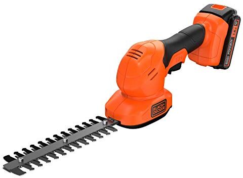 Black & Decker Cesoia Sfoltirami 18V, 1 Batteria 18 2.0Ah, Arancio, Nero