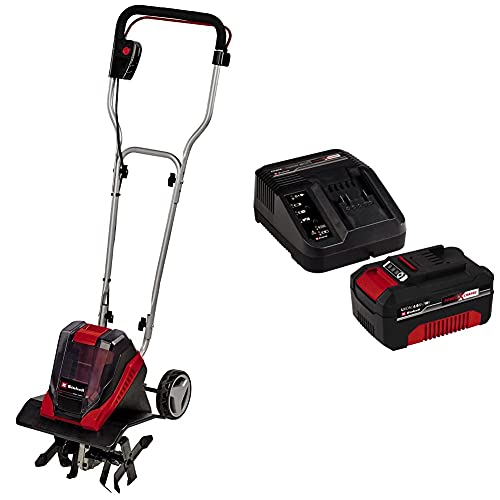 Einhell 3431200 Zappatrice a Batteria Ge-CR 30 Li-Solo, Rosso & 4512042 Power-X-Change Starter Kit, Caricabatteria e Batteria da 4000 mAh Li-Ion, Nero, Rosso