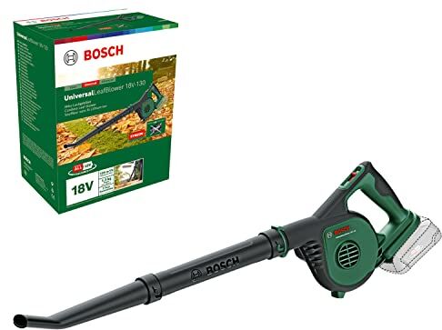 Bosch Soffiatore da giardino a batteria UniversalLeafBlower 18V-130 (per pulizie rapide e agevoli all'esterno; 18 Volt System; senza batteria)