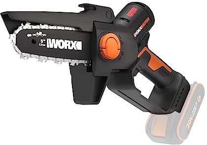 WORX NITRO Mini Motosega potatore a batteria , Motore Brushless, lubrificazione automatica, leggera e compatta, Motosega Elettrica, PowerShare 20V, senza batteria e caricabatterie