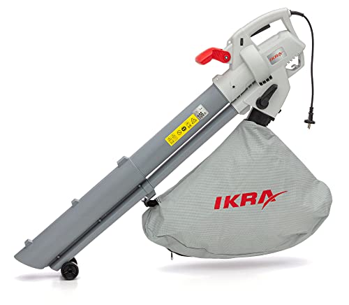 IKRA aspiratore soffiatore trituratore elettrici IBV 3000 3in1, velocità di soffiaggio 240 km/h, regolazione variabile della velocità