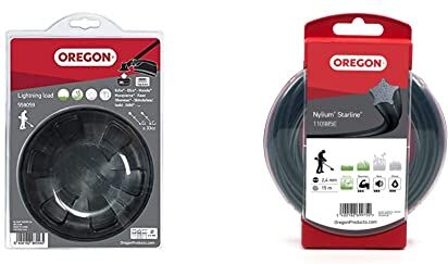 Oregon Lightning Load Pro Testina Universale Tap and Go Bump Fit, Adatta alla maggior parte dei Decespugliatori ad Albero Dritto oltre i 33 cc & Nylium 110985E, Filo per decespugliatore, 15 m, 2,4 mm