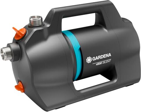 Gardena Pompa da giardino 4300 Silent: pompa molto silenziosa con un involucro innovativo, portata 4300 l/h, motore 650 W, sistema a doppia tenuta, a risparmio energetico e impermeabile (9056-20)