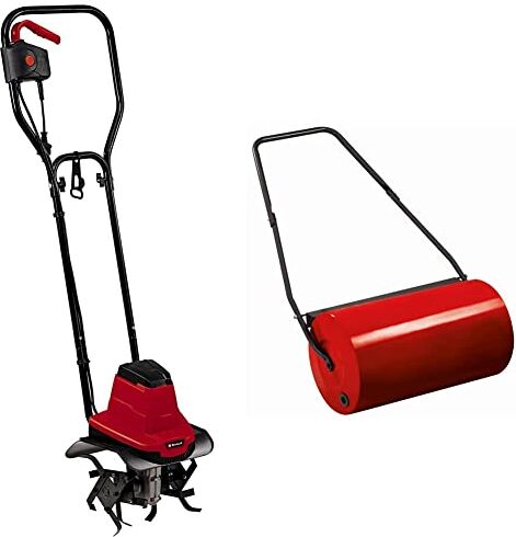 Einhell GC-RT 7530 Zappatrice Elettrica, Rosso Nero & GC-GR 57 Rullo compressore (Larghezza 57 cm, diam. 32 cm, volume vano 46 l)