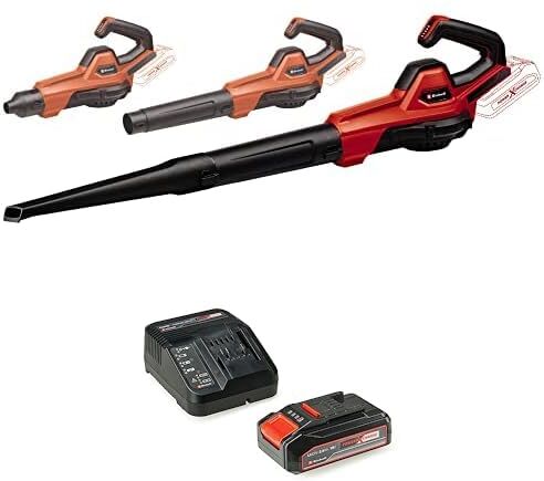 Einhell Soffiatore universale a batteria GE-UB 18/250 Li E-Solo Power X-Change +  Pxc Starter Kit 18 V, Batteria 2,5 Ah E Caricabatteria Power X-Change, Nero Rosso, 10 x 15 x 11.3 Cm