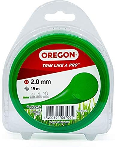 Oregon Filo per Decespugliatore Filo in Nylon Tondo di Ricambio Universale per Tagliabordi e Decespugliatori Ideale per Giardinaggio e Fai da Te Bobina da 2 mm x 15 m, Colore Verde ()