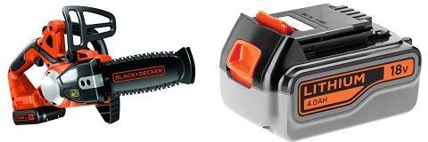 Black & Decker GKC1820L20-QW Elettrosega a Batteria, al Litio, 18 V, 2.0 Ah, Barra 20 cm + BL4018 Batteria al Litio, 18 V, 4.0 Ah