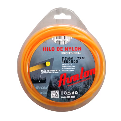 Avalon Filo Rotondo in Nylon Universale per decespugliatore e Tosaerba (3,3 mm x 23 m)