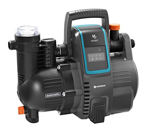 Gardena Smart Pressure Pump: Pompa Elettrica a Pressione Comandabile da App/Tablet, 5000 L/H, con Prefiltro, Autoadescamento Max. 8 M ()