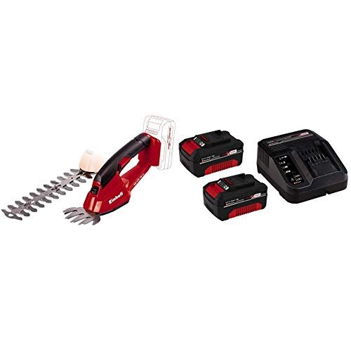 Einhell 3410370 Forbici e sfoltirami a Batteria, 18 V, Rosso + 2X 3,0 Ah Power X-Change Starter Kit
