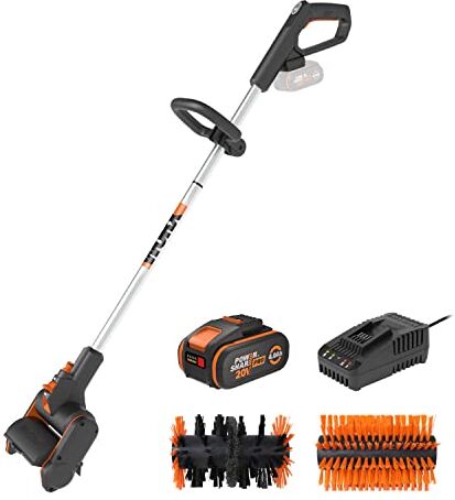 Worx 20 V  con 2 spazzole 4000 mAh batteria e caricabatterie, nero/arancione