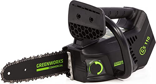 GreenWorks GD40TCS Motosega a Batteria con Impugnatura Superiore, Motore Brushless, Lunghezza Barra 25cm, Velocità Catena 12m/s, 2,4kg, Auto-Lubrificante, SENZA Batteria 40V e Caricabatterie