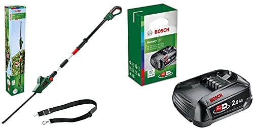 Bosch Tagliasiepi Telescopico A Batteria Universalhedgepole 18 (Senza Batteria E Caricatore) & 2.5 Ah Accessorio Power 4All Batteria Al Litio Da 18 V, Verde