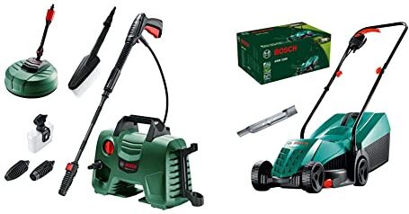 Bosch Idropulitrice ad Alta Pressione EasyAquatak 120 & Rasaerba Elettrico Arm 3200, 1200 W, Larghezza Di Taglio 32 Cm, Verde