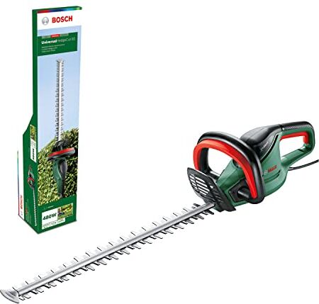 Bosch Tagliasiepi elettrico UniversalHedgeCut 60 (480 Watt, lunghezza barra: 60 cm, per siepi medie, spessore di taglio: 30 mm, confezione in cartone)