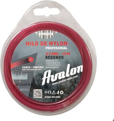 Avalon Filo Rotondo in Nylon Universale per decespugliatore e Tosaerba (2,7 mm x 15 m)