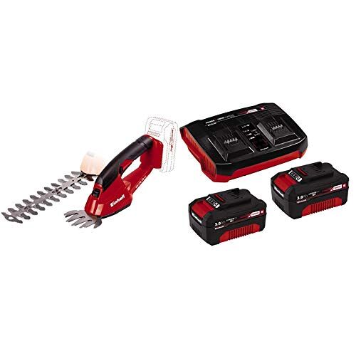 Einhell 3410370 Forbici e sfoltirami a Batteria, 18 V, Rosso + 2X 3,0Ah & Twincharger PXC Starter Kit