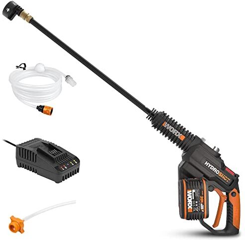 WORX Idropulitrice a Batteria Brushless Hydroshot 20 V 4,0 Ah, Nero